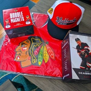 Coolest Chicago Blackhawks Seabrook Bobblehead Tote Bag Cap Bobble Magnets